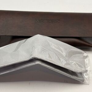 MR TURK Brown Leather Glasses Case with Cleaning Cloth